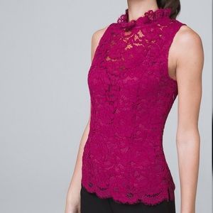 White House Black Market Sleeveless Lace Top